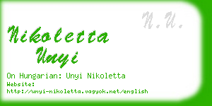 nikoletta unyi business card